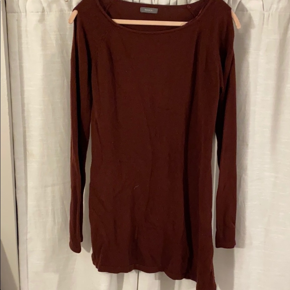 Burgundy Long Sweater Dress